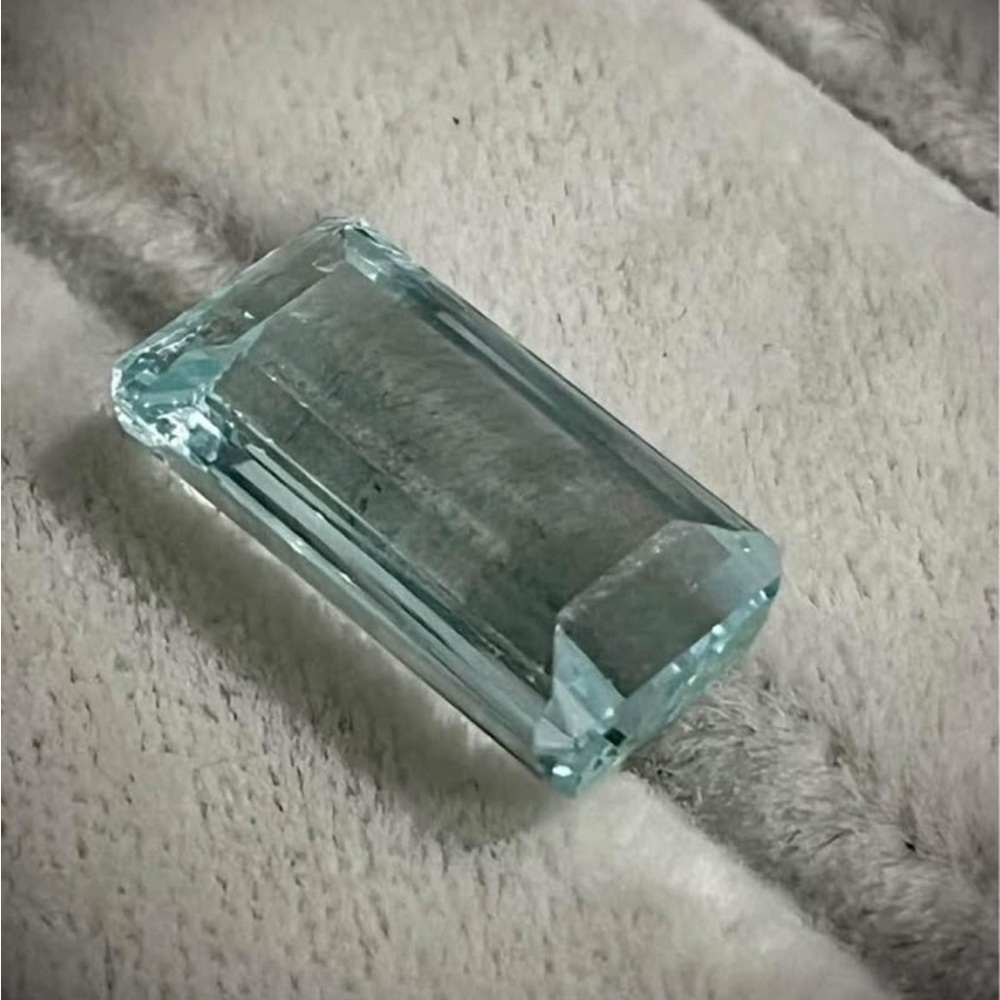 9.8 carat emerald cut aquamarine (March birthstone) - $2700 retail price
